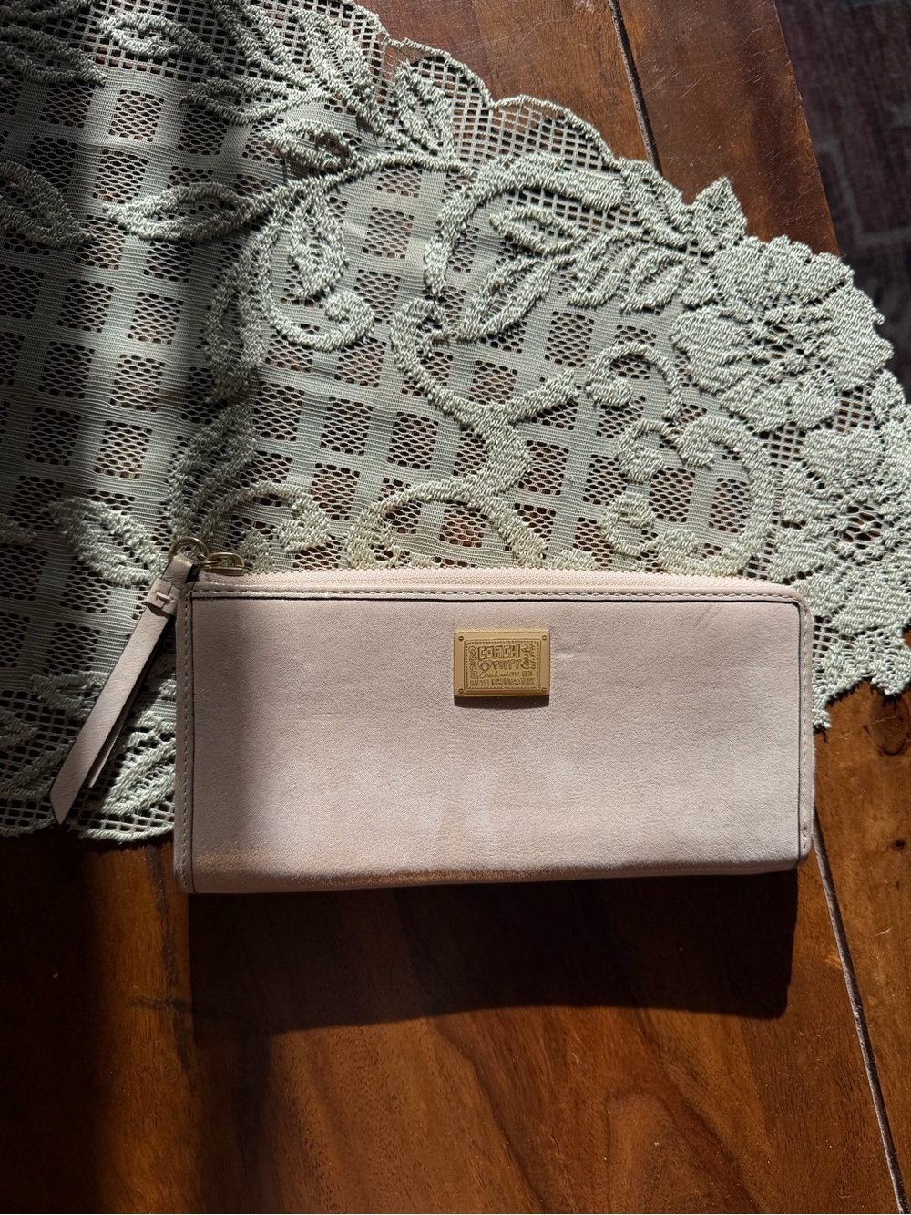 Coach Poppy gold soft leather zip wallet